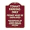Signmission Tenant Parking Display Permit Violators Towed Owner Expense Alum Sign, 18" L, 24" H, BU-1824-22826 A-DES-BU-1824-22826 - alternate 1